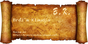 Brém Klaudia névjegykártya